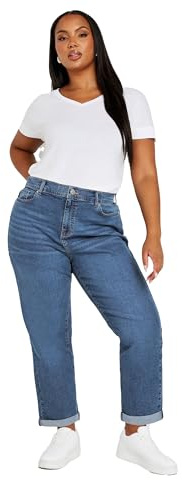 Yours Curve Blue Boyfriend Jeans - Women's - Plus Size Curve