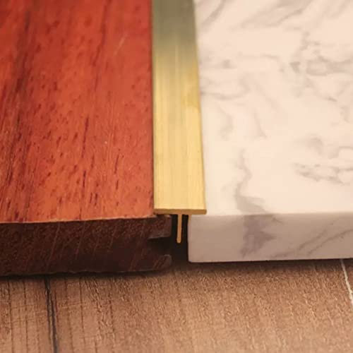 Tira de transición de latón para suelos de madera a baldosa, 1 m de largo, barra de conexión para madera dura a laminado, 12 mm de ancho