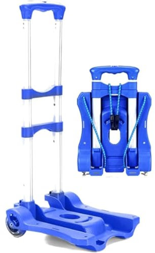 Transportwagen Zusammenklappbarer Plattformwagen, erweiterbarer Schubwagen zum Beladen und Lagern, mobiler Wagen, belastbar bis 22,7 kg, Flacher Wagen, blau Rollwagen