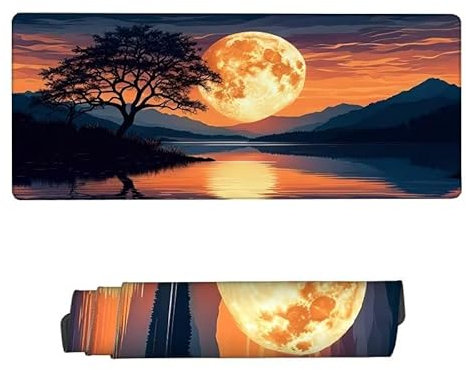 Large Mouse Mat 1600x800x3mm,Mouse Pad Landscape Desk Mat,Gaming Mouse Pad Lake Mouse Pads,Non Slip Desk Mat,Keyboard Mat with Water Resist Surface,Improved Precision and Speed,Desk Accessories RS-102