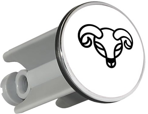 Huuraa Waschbeckenstöpsel Widder Sternzeichen Symbol Geschenk 4cm für Waschbecken Abflussstopfen Widder Geschenkidee