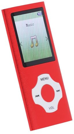 MP4 Player, 32GB MP3 Player 5.0 180mAh 1.8 Inch Screen for Indoor (Red)