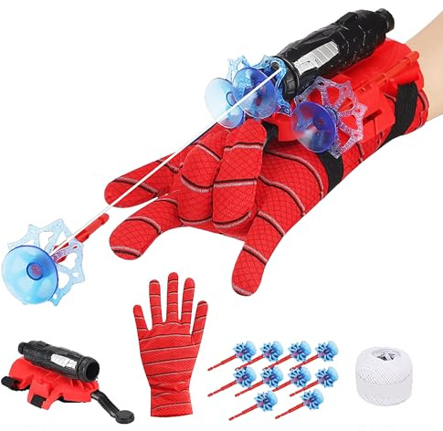 GELGLOCK Spider Launcher Handschuhe Set mit Hero-Zubehör, Rollenspiel Spielzeug für Kindergeburtstage – Sicherer Cosplay-Spaß ab 5 Jahre (TÜV-geprüft)