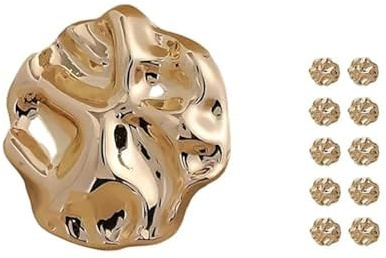 dinghaole 10-Pack 23mm Fashion Gold Metal Buttons - Irregular Vintage-Style Design for Cardigans, Coats & DIY Crafts