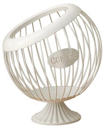 SHINROAD Plateau de table Porte-capsule de café dosettes panier de rangement en métal grande capacité K-tasse pour Nespresso Vertuo Organisateur de station solide soigneusement organisé blanc