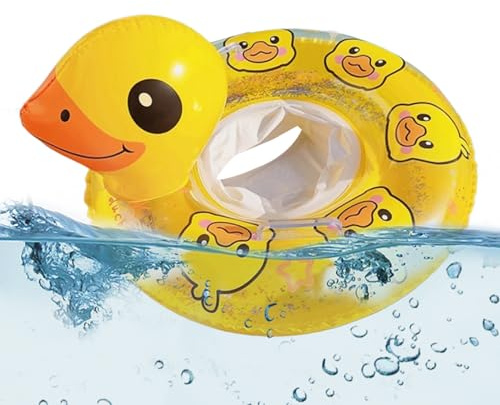 Manguitos Infantiles para Natación | Salvavidas Flotadores Infantiles para Niños,Forma de Pato Amarillo con Asa Juguetes Exterior Verano Playa Lago Jardín