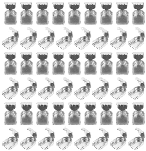 POPETPOP 100 Clips Metálicos para Cordones de Zapatos, Cierres Duraderos para Zapatillas, Conector de Hebilla Plata 0.6 Cm, Accesorios para Correr y Uso Diario, Pack 100 Unidades