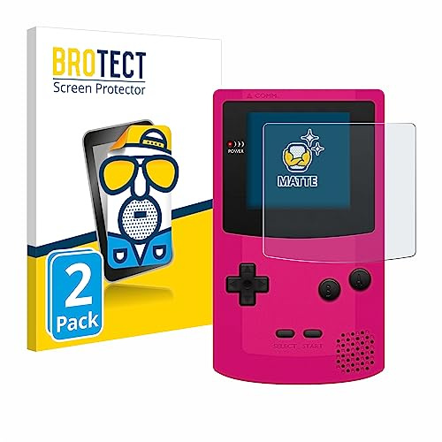 BROTECT Entspiegelungs-Schutzfolie für Nintendo Gameboy Color (2 Stück) Matte Displayschutz-Folie, Anti-Reflex, Anti-Fingerprint