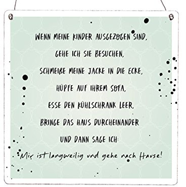 Interluxe XL Holzschild Vintage Shabby WENN Meine Kinder AUSGEZOGEN SIND Eltern Witzig