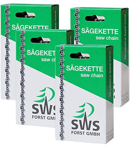 4 Stück SWS Forst GmbH Sägekette langer Schneidezahn 3/8 1,3 mm 53 TG kompatibel mit Dolmar,Echo,