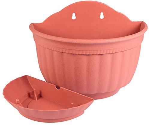 Cabilock Vaso Da Fiori Sospeso a Semicerchio Vaso Da Fiori in Terracotta Fioriera Da Parete Fioriere Per Ringhiere Per Balcone Esterno Cesto Di Fiori Da Appendere Succoso Plastica