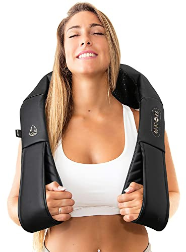 InvoSpa Shiatsu Massager with Heat - Deep Tissue Kneading Pillow for Neck, Shoulders, and Back - Electric Full Body Massage
