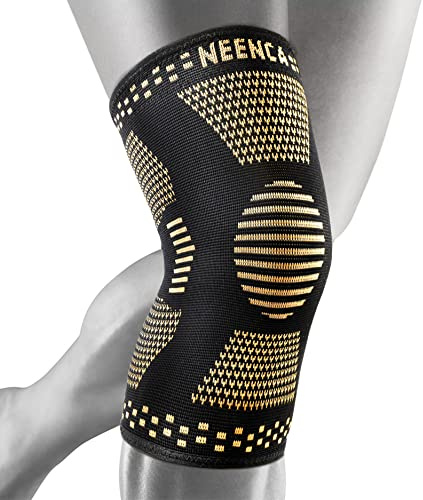 NEENCA Copper Knee Braces for Knee Pain Relief - 2 Pack Knee Sleeves Set, Knee Compression Sleeves with Copper Ions Infused Fiber for Sports, Workout, Arthritis, Meniscus Tear- FSA/HSA Eligible