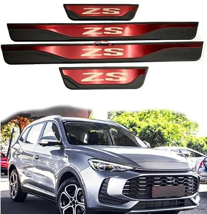 GZBFTDH Protection Seuils de Porte Voiture pièces pour MG ZS 2017-2022 Auto Accessoires Portière Pédales Protecteur en Acier Inoxydable Plastique Plaque