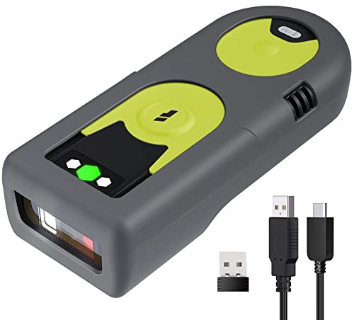 Inateck Lettore Codice a Barre Bluetooth 2D/1D, con Adattatore USB da 2,4 GHz, scansione dello Schermo, comandi di Scelta Rapida esclusivi, BCST-42