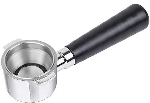 51mm Coffee Bottomless Filter Black Reusable Coffee Filter Holder Coffee Filter Holder Fit for Delonghi Espresso Machine ECP31.21 EC0310 EC035.31 Two Ears