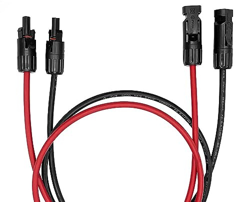 Offgridtec Solar-Verlängerungskabel, PV-Stecker zu PV-Stecker, 6mm² verzinnte Kupferlitze, doppelt isoliert, XLPO, TÜV SÜD EN50618-zertifiziert, UV-beständig, für Photovoltaikanlagen (3m, Rot/Schwarz)