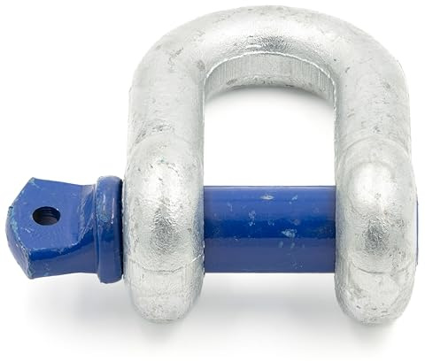 Schäkel 2t Tragfähigkeit 1 Stück Gerade mit Augbolzen - Geradschäkel Form DW - Schäkel Hochfest Stahl Feuerverzinkt - Hochfester Bügelschäkel - Lastschäkel - Hebeschäkel