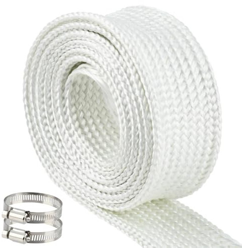 Tuyau d'échappement de 25 mm pour générateur de courant de 200 cm pour groupe électrogène de secours, tuyau d'échappement, chauffage auxiliaire, gaine en fibre de verre haute température pour