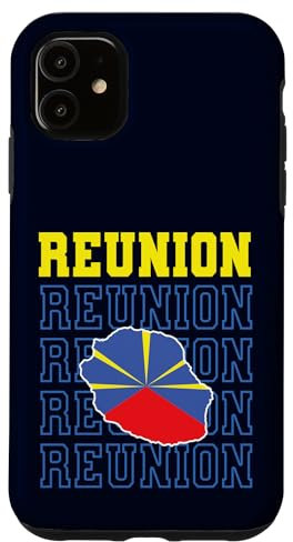 carte ile de la reunion drapeau 974 cadeau pour réunionnais Coque pour iPhone 11