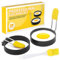 2 moldes para huevos fritos, antiadherentes de acero inoxidable, molde para tortitas, moldes para huevos fritos para sartén, moldes para huevos fritos con asas plegables para huevos fritos,
