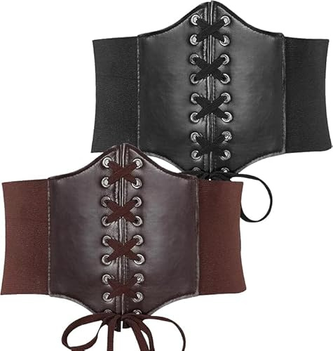 QYDMIN Ceinture Corset Femme Elastique à Lacets Rétro Large pour Pardessus Robe Fête Jupe Tenue Quotidienne