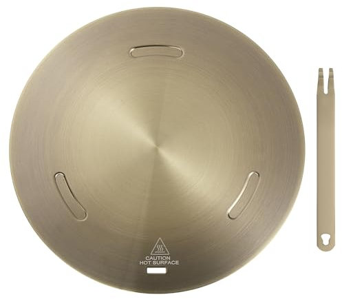QUARKZMAN Chaleur Diffuseur Plaque pour Gaz Poêle 11 pouce Rond Chaleur Conduction Induction Adaptateur Plaque avec Amovible Poignée Ustensiles Cuisine Protecteur pour Ustensiles, Rose Or