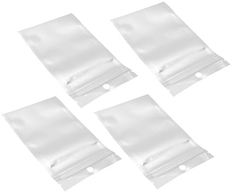COLLBATH 100pièces Sachet Aluminium Autocollant Pour Alimentaire Pochettes Réutilisables Pour Snacks