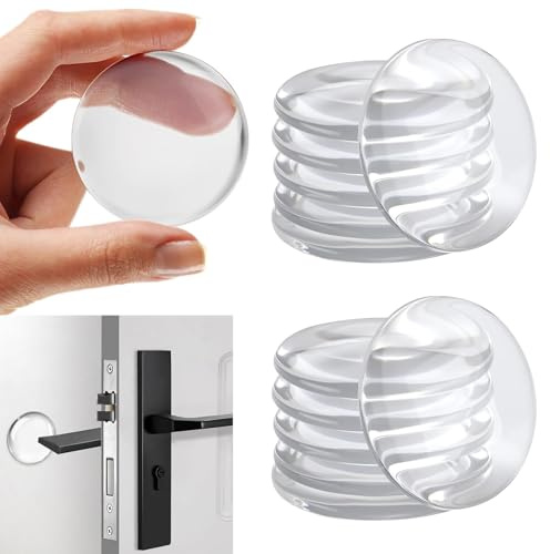 Prebarfun 12 Stück Home Wall Türgriff Stopper, Türpuffer Transparent, Gummipuffer Selbstklebend, Anschlagpuffer 4cm/5cm, Silikon Schutzpuffer Möbelpuffer Gummipuffer, Türgriffstopper