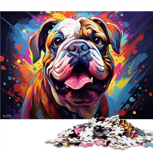 Puzzle für Erwachsene 1000, Buntes Papierpuzzle von Bulldog, Geeignet für Erwachsene und Kinder ab 12 Jahren, Denksportaufgabe。Größe: 26 x 38 cm