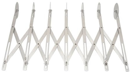 7 Wheel Pastry Cutter Tool, Dough Cutter Wheel for Pizza Adjustable Pastry Cutter, 7 Wheel Stainless Steel Dough Divider Multi Round Dough Cutter Roller Cookie Pastry Knife Divider