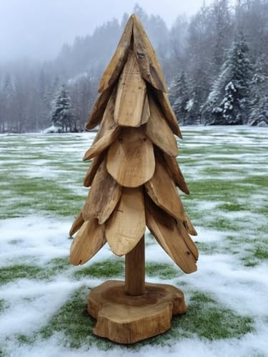 Teak Holz Tannenbaum - 30-80 cm Weihnachtsbaum - Wald Dekoration (40 cm)