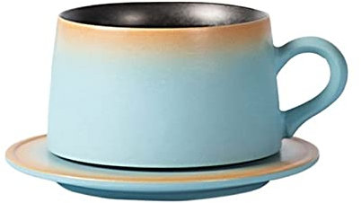 NEBE Tazas Exquisita Taza de café de cerámica de 220ML, Juego de Platos, Taza de café con Leche for Oficina, Taza de café Comercial for el hogar Tazas para Cafe