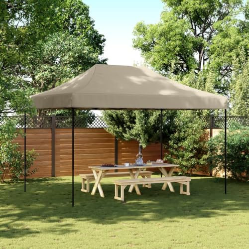 Xichuzi Partyzelt Faltbar Pop-Up Taupe 410x279x315 cm, Festzelt, Pavillion, Bierzelt, Garten Party Zelt, Gartenzelt, Grillpavillon - 4005010