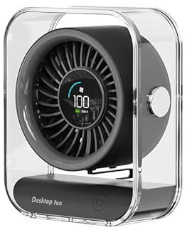 GuKKK Ventilador USB,Mini Ventilador USB Silencioso de Mesa 100 Velocidades,Personal Portátil Ventilador pantalla LED,cabezal inclinable de 60°,Ventilador para Oficina/Hogar/Viajar/Acampar (01)