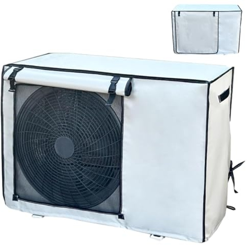 Generico Funda para motor de aire acondicionado exterior, lona exterior anti-nieve anti-polvo, cubierta de aire acondicionado con hebilla fija, tejido Oxford, resistente al sol y a la humedad