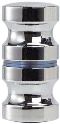 Poignée de porte en verre - Ensemble de pommeau de douche - Poignée ronde en acier inoxydable - Support doublé en caoutchouc avec matériel anti-rouille - Accessoires de porte pour l'entrée dans la