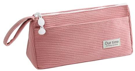 vaolmlop Federmäppchen,Große Kapazität Beuteltasche 2 Fächer,Stifthalter Durable Schreibwaren Organizer,Erwachsene Büro Geschenk,Für Mädchen Männer Teenager(Rosa)