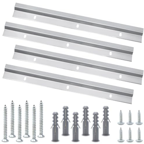 Aoyswuz 2 Paire 30 cm Rail Fixation Miroir Lourd Z, Barre de Fixation en Z, Fixation Cadre pour Cadre Lourd, Tête de Lit, Rack (avec Vis)