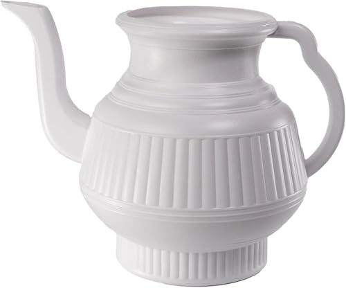 Plastic Watering Jug Lota with Long Spout – Bathroom Bidet Jug for Personal Hygiene, Toilet Rinse Bottle (Bodna Can), Ergonomic Handle, Durable & Leakproof, Assorted Colours (White)