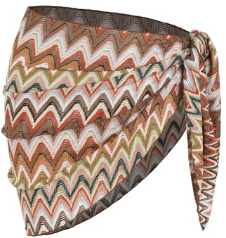 ZAFUL Women Beach Sarong Bathing Suit Wrap Skirt Textured Bikini Swimsuit Cover Ups for Swimwear 5-Multi