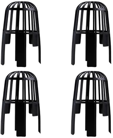 4 PCS Black Gutter Guard, Downpipe Leaf Guard with Durable Design, Drain Covers Outdoor Covers A Area of 8 * 8 * 13 cm, Prevents Clogging from Leaves and Debris