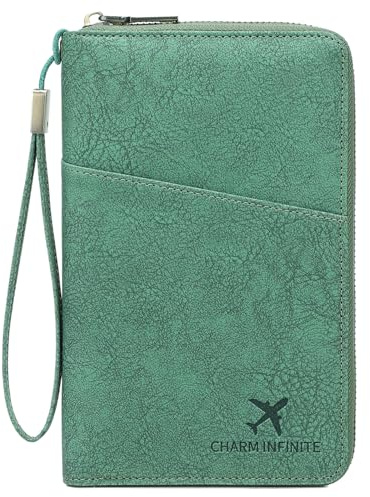 Toctax Reisepass Tasche Familie Reiseorganizer mit RFID-Blocker, Reisepass Organizer Reisepasshülle für Damen und Herren (Grün)