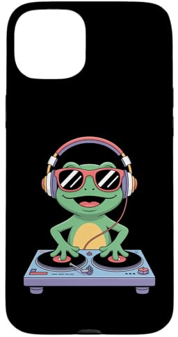 Rana DJ Divertido Tocadiscos Audífonos Carcasa para iPhone 15 Plus