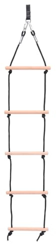 UKCOCO Échelle Bois Solide pour Garçon Fille Escalade Extérieur Lisse et Sûr Adapté Jardin et Arbre Favorise Lien Parent Garçon Fille