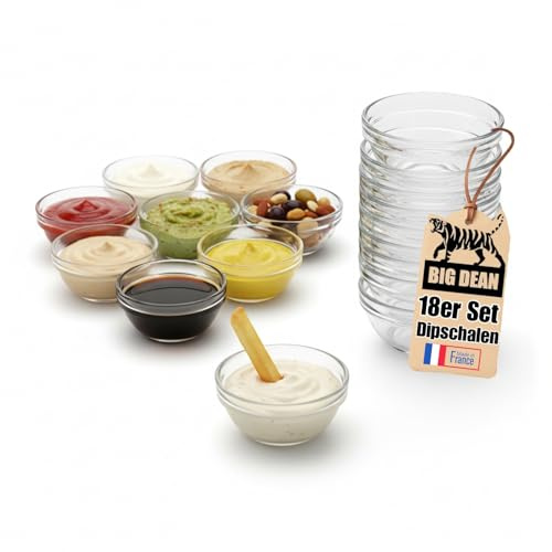 BigDean Glasschüssel Ø 6cm 40ml 18x kleine Glasschalen Schale für Konfitüre | Mini Dipschale