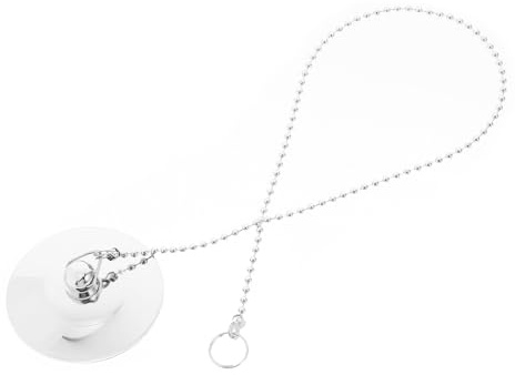 LOLIPPYY Tapón de Lavabo con Cadena de Acero Inoxidable, Base de Goma Antideslizante, para Bañeras y Fregaderos, Resistente a Altas Temperaturas, Uso Doméstico y Cocina, Accesorio Práctico