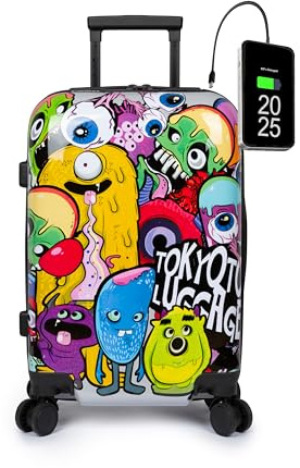 Maleta Cabina Infantil Juvenil 55x35x20 USB Monsters Zombies Monstruos