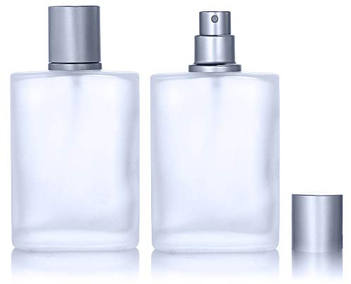 2 Pack 50ml/1.69 Oz Empty Frosted Glass Spray Bottles Perfume Atomizer, Refillable Fine Mist Spray Empty Perfume Bottles with 4 kinds of perfume dispenser (2 Pack 50ml/1.69 Oz Frosted Bottles)
