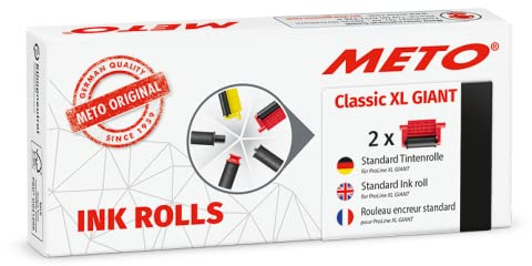 Meto färgrulle för Meto Classic XL Giant professionell handetiketter svart (för 29x28 mm etiketter) 2 st.